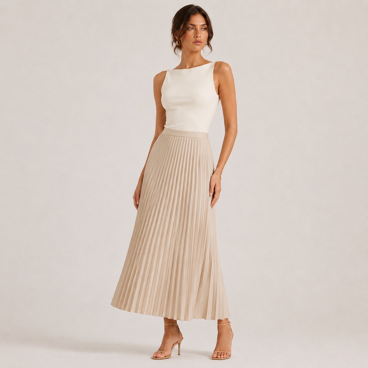 Pleated Midi Skirt