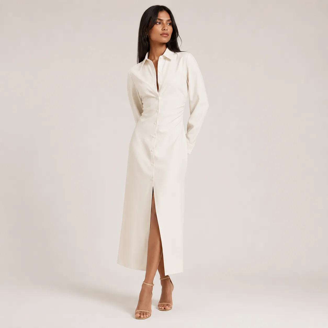 Poplin Column Shirt Dress