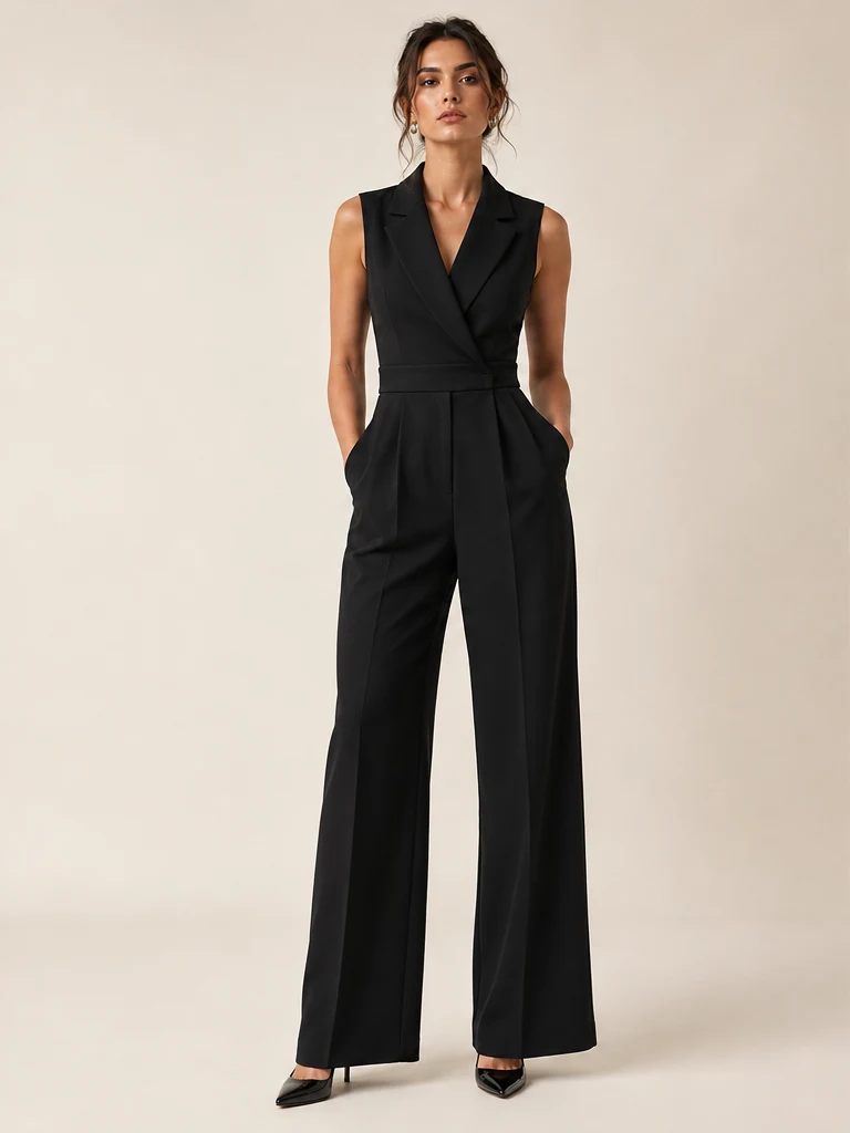 Tailored Wide-Leg Jumpsuit