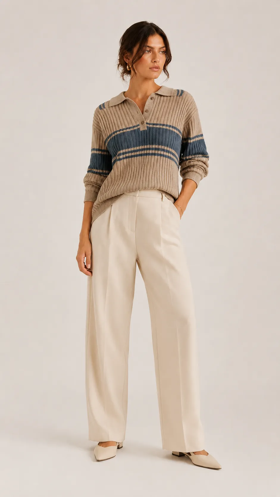 Striped Knit Polo