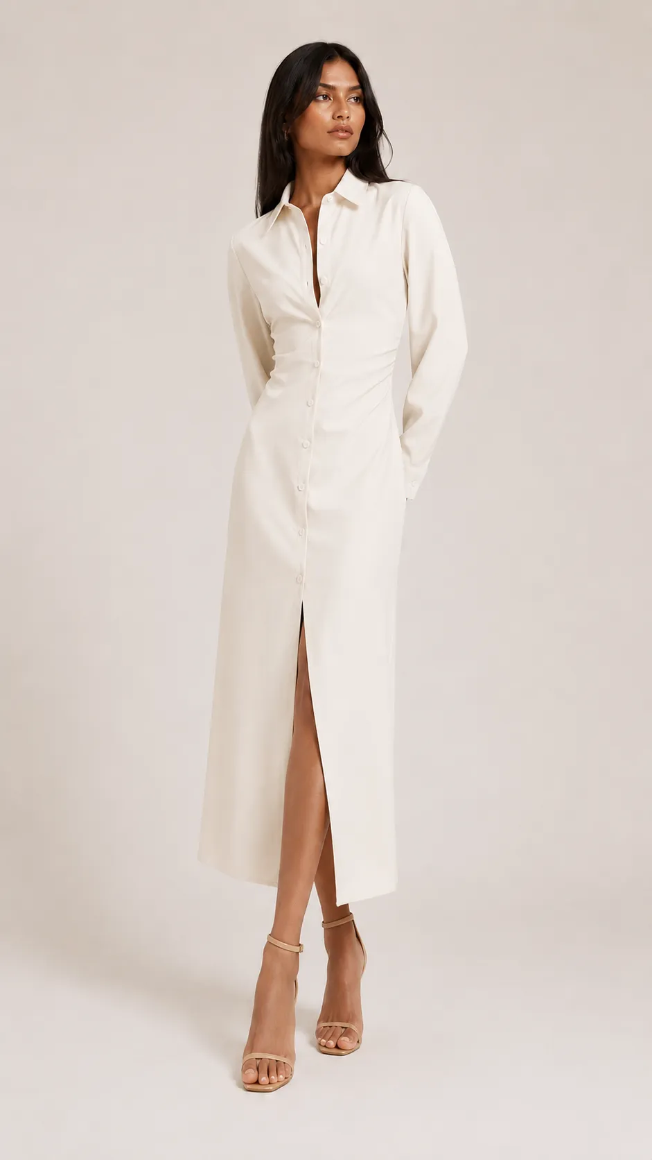 Poplin Column Shirt Dress